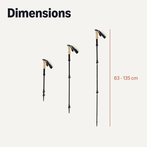 Amazon Basics Trekking Poles for Hiking, Collapsible Walking Sticks, Lightweight Aluminum, 134.6cm, Black — view 5