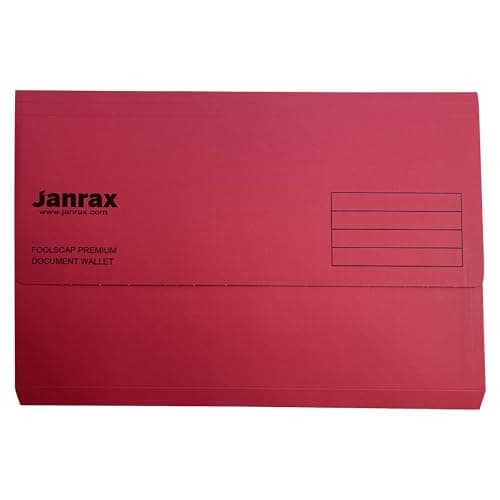 Pack of 10 Red Card Premium Foolscap Document Wallets — view 2