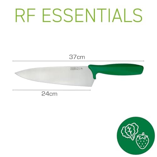 Rockingham Forge Essentials Green Handle Chef’s Knife 24cm for Salad & Fruit - Coloured Knives for Food Hygiene, Allergen and Intolerance - Colour Coded Stainless Steel Kitchen Knives — view 2