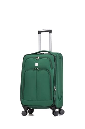 ATX Luggage 24" Medium Suitcase Soft Shell 73L Expandable Lightweight 20-23KG Hold Check in with 4 Spinner Wheels and Built-in 3 Digit Lock (Green)