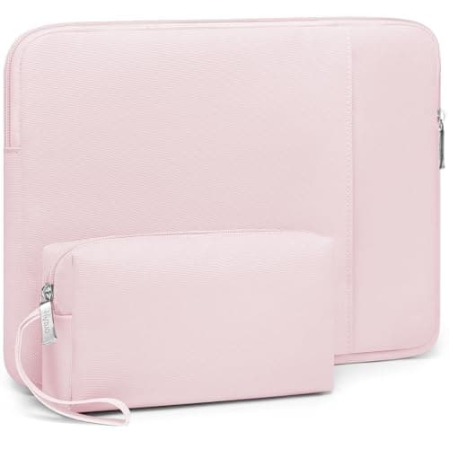 HYZUO 14-15 Inch Laptop Case Sleeve Bag Set for MacBook Air M5, Pale Pink