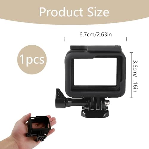 Hero 7/6/5/(2018) Frame Mount Case – Top Open Protective Housing with Quick Release Bracket & Screen Protector, Black Action Camera Frame Mount Accessories — view 2