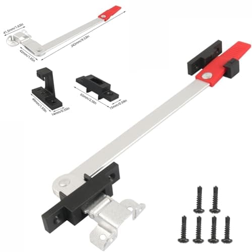 Risveglio Wind-Resistant RV Window Latch Support Bar, Aluminum Exit Latch with Red Handle for Travel Trailer Camper, Silver Safety Escape Rod Kit — view 4