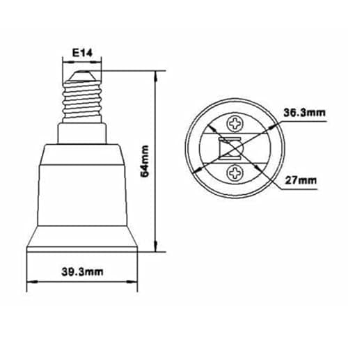 TWDRTDD E14 to E27 Light Adapter Socket Base Converter for Light Lamp Bulb Holder Fitting (Pack of 3) — view 6