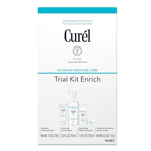 Curél Enrich Trial & Travel Kit, 2 Week Skincare Routine for Dry, Sensitive Skin