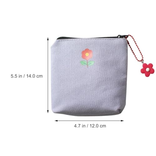 Sanitary Pad Storage Pouch with Pendant Purple Canvas for Travel — view 2