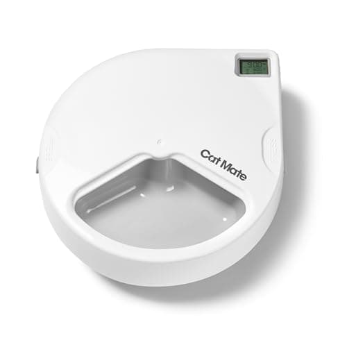 Cat Mate 3-Meal Automatic Pet Feeder, 170g per Bowl, Wet & Dry Food, White — view 3