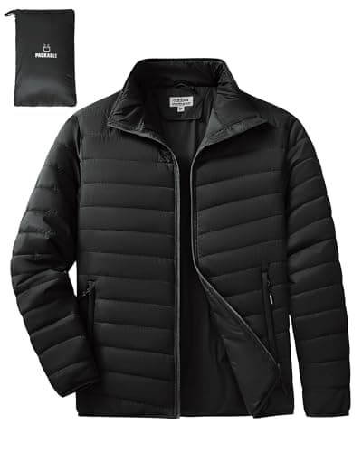 Outdoor Ventures Men's Puffer Jacket Packable Lightweight Quilted Jacket