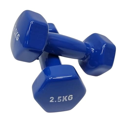 Chase Fitness 10kg Dumbbell Set Vinyl Coated Weights with Case – Home Gym Equipment for Women & Men – Hand Weights for Strength Training, Aerobics & Fitness Workout – Non-Slip Grip — view 4