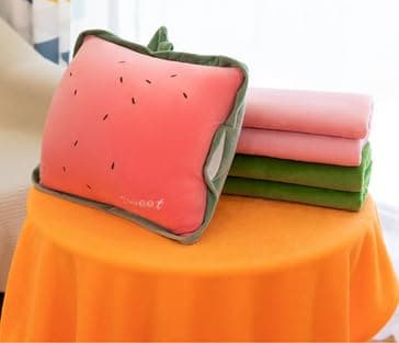 Rikyo 38 cm Plush Fruit Travel Set with Blanket and Pillow, 3 in 1 - Soft Plush Cuddle Pillow with Blanket for Warming Hands, Gift for Children — view 6