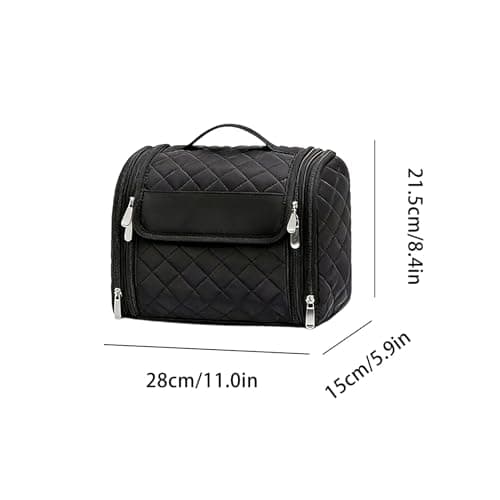 Travel Cosmetics Pouch - Expandable Hygiene Kit for Portability | Foldable Nylon Case Featuring Elastic Loop Fasteners & Leakproof Compartments for Bathing, Flying, Touring and Backpacking — view 2