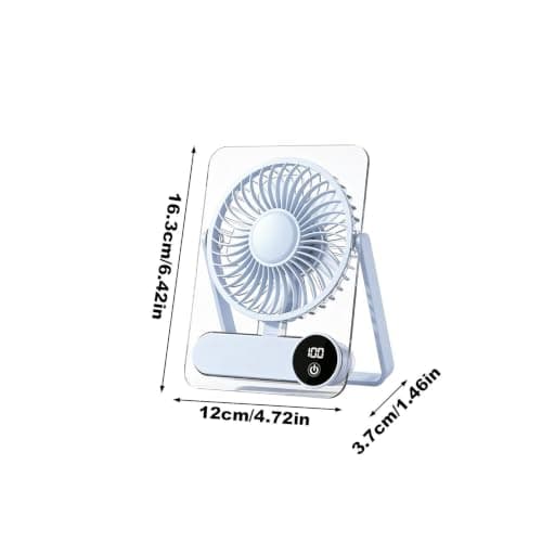 Rechargeable Small Desk Fan, Quiet Portable Wireless Travel Cooler — view 3