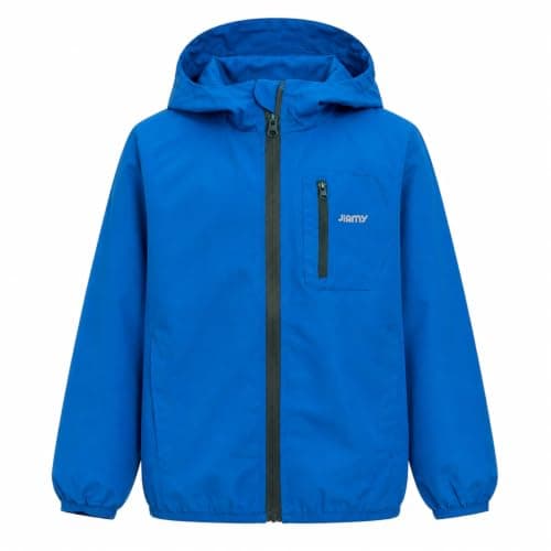 JiAmy Kids Water-repellent Hooded Jacket Lightweight 7-8 Years, Blue