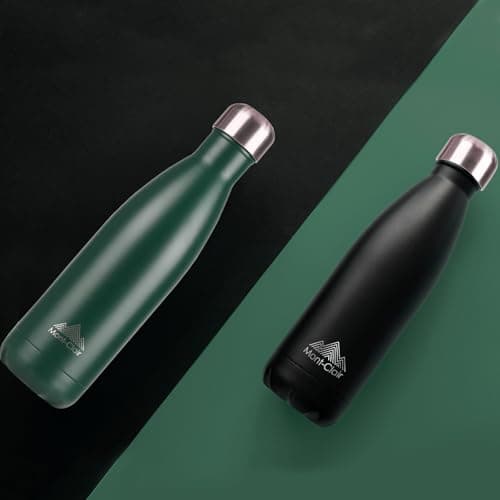 Mont-Clair Stainless Steel Water Bottle, Vacuum Insulated - BPA Free, 12h Hot & 24h Cold Drinks, Metal Water Bottle 500ml Leakproof, Ideal for Adult, Kids, Running - Dark Green — view 4