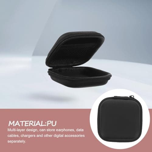 BCOATH Earbud Case Black Pu Multi Layer Travel Organizer for Earphones — view 5