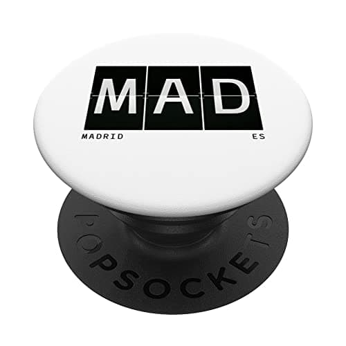 MAD Madrid Spain ES Retro World Travel Airport Code PopSockets Swappable PopGrip
