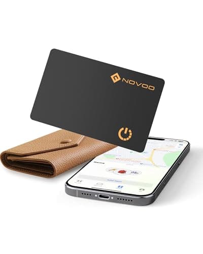 NOVOO Slim SmartCard Wallet Tracker, Air Locator Tag - 1.6mm Thin, 6-Year Battery, IP68 Waterproof, Apple Find My Compatible (iOS Only), Bluetooth GPS Item Finder (1-Pack)