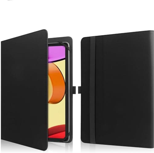 HGWALP Universal 9",9.7",10.1",10.2",10.5",10.9",11" Tablet Case,Protective Cover Stand Folio Case for 9-11 Inch Tablet,Tablet Case Cover with Pen Holder for iPad, Samsung, Other Tablet-BK — view 4