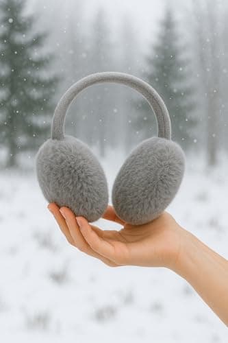 Winter Ear Muffs Adjustable Plush Thermal Furry Earmuffs Soft Unisex Cute Winter Ear Warmers Fluffy Headband Outdoor Ear Protector For Adults Girls Boys Women Men Wind Cold Weather Supplies Grey (1pc) — view 2