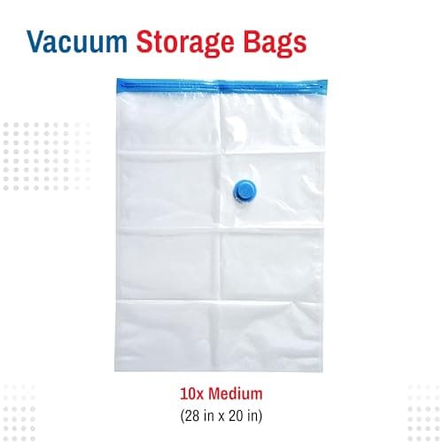 SpaceSaver Vacuum Storage Bags - Medium 10-Pack with Pump - Space Saving Compression Bags for Clothes, Bedding, and Linens - Airtight Vacuum Storage Bag Set for Travel, Home, and Organization — view 3