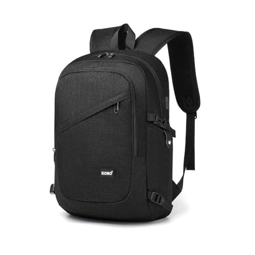 Kono 17.3 Inch Laptop Backpack School Bag Large Rucksack for Men Black