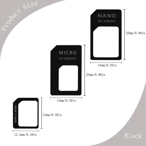 ZELHYEUU 3 in 1 Nano SIM Card Adapter, 5 Pcs Nano to Micro Sim Adapter Set, Sim Ejector PinCard Adapter, For Mobile — view 2