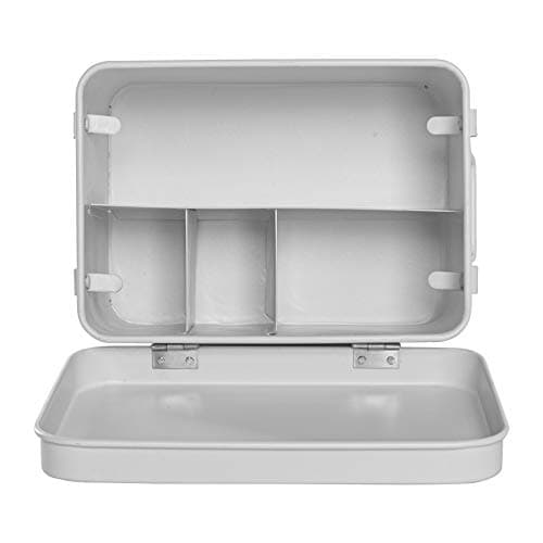 Harbour Housewares Vintage Metal First Aid Box - 23cm - White - Compact Medical Storage Tin with Removable Tray & Handles - Steel Emergency Medicine Storage Plasters, Pills & Essentials — view 6