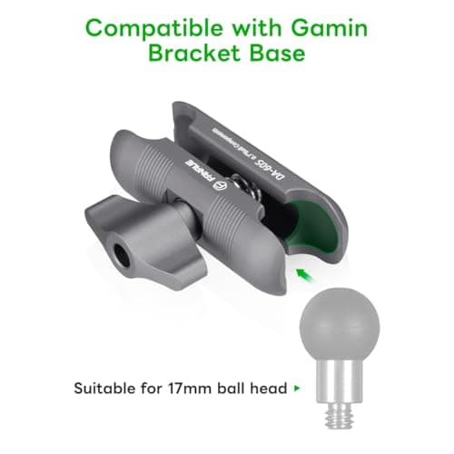 FANAUE Double Socket Arm Connects to 17mm Ball Head Adapter Only, Compatible with Garmin GPS Mount and Bike Motorcycle Phone Holder, Made of Aluminum Alloy with a Length of 2.44". — view 3