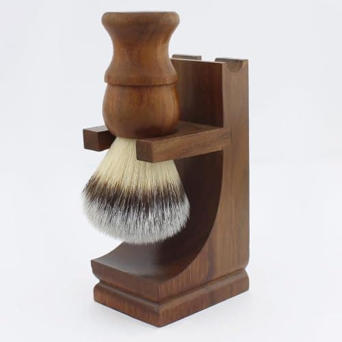 Haryali London, 7Pcs Wooden Straight Razor Shaving Kit for Men – Complete Wet Shaving Set with Leather Strop, Shaving Brush, Shaving Soap, Shaving Bowl, Paste & Stand – Mens Grooming Gift Set — view 5