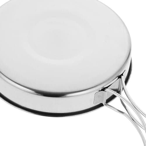 OHPHCALL Foldable Stainless Steel Frying Pan Non-Stick Hiking Mini Pan Outdoor Camping Skillet Portable Cooking Pot for Backpackers Picnic and Camp Cooking — view 3