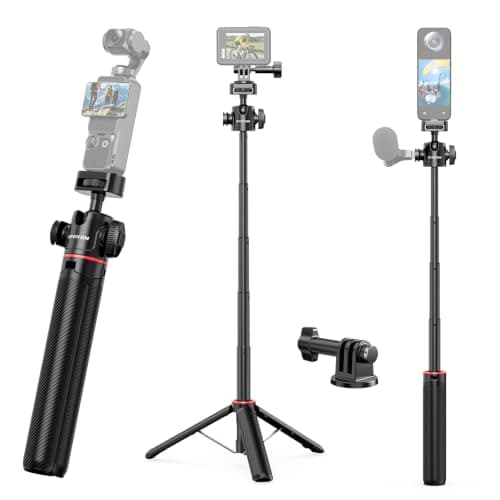 Mini Selfie Stick Tripod for Action Cameras 58CM/23" Tabletop Tripod