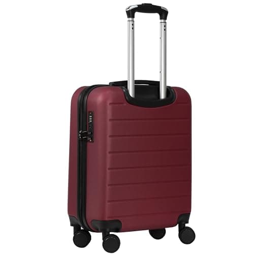 Rocklands® Lightweight 4 Wheel Hard Shell Luggage Suitcase Rynair Cabin Travel Bag 55x40x20cm - ABS822 (Maroon) — view 2