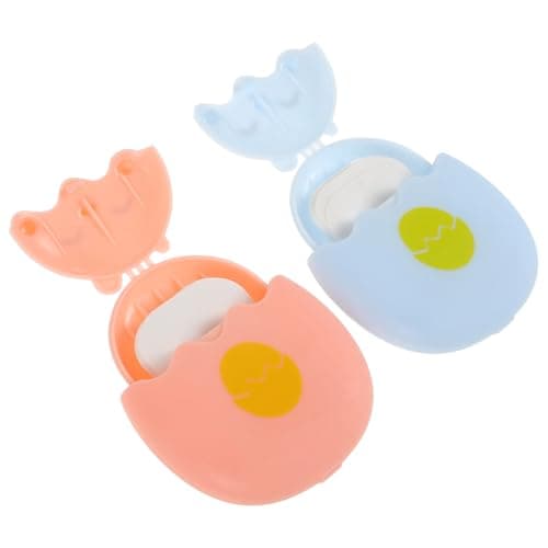 2pcs Mini Travel Soap Sheets for Outdoor Adventures, Pink and Blue