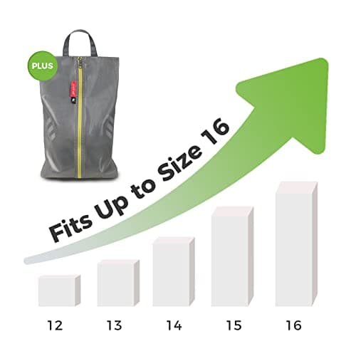 pack all Plus-Sized Shoe Bags for Travel, Water Resistant, 2 Pack, Black — view 2