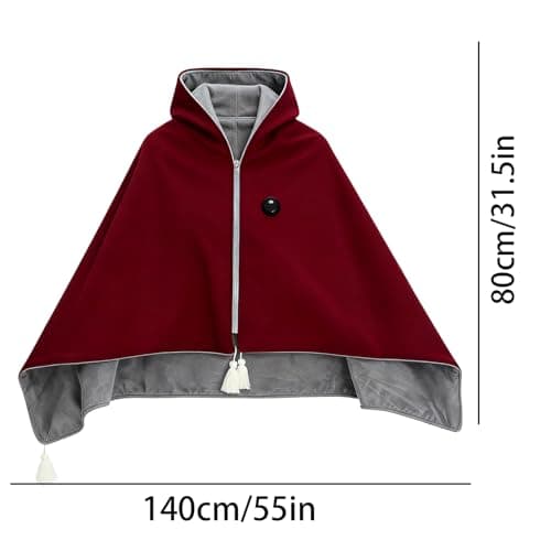 USB Heated Shawl Blanket | Wearable & Washable Electric Throw with 3 Heat Levels | 140x80cm Portable Heating Wrap for Office, Sofa, Travel & Home Use | Auto Shut-Off Due to High Temperature — view 2