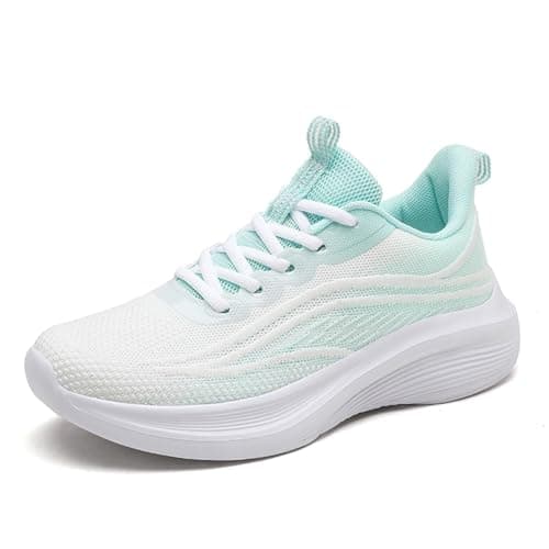 Womens Walking Trainers Flat Shoes for Women UK Sports Shoes Spring Summer Autumn New Breathable Fashion Outdoor Lightweight Comfortable Running Travel Walking Trainer Womens Mint Green 4.5 — view 4