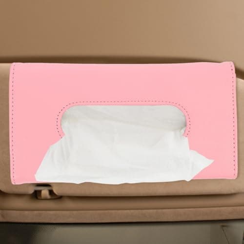 2pcs Car Visor Tissue Holder Refillable PU Hanging Case for Tissue — view 5