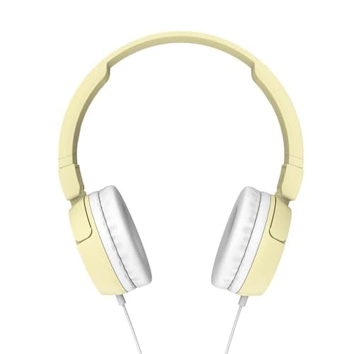 Roxel RX110 Lightweight Wired Foldable Headphones with Mic & Volume Control, On-Ear Headphones, Ergonomic Design, Answer Incoming Calls, Compatible with Android and IOS Devices (Yellow) — view 5