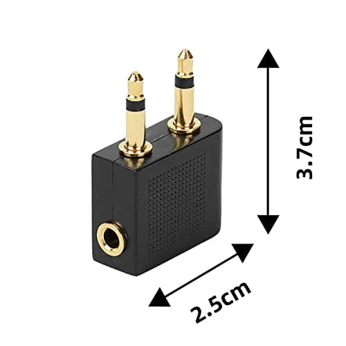 Airplane Airline Flight Socket Adapters for Headphone/Earphone,2pcs(3.5mm) — view 2