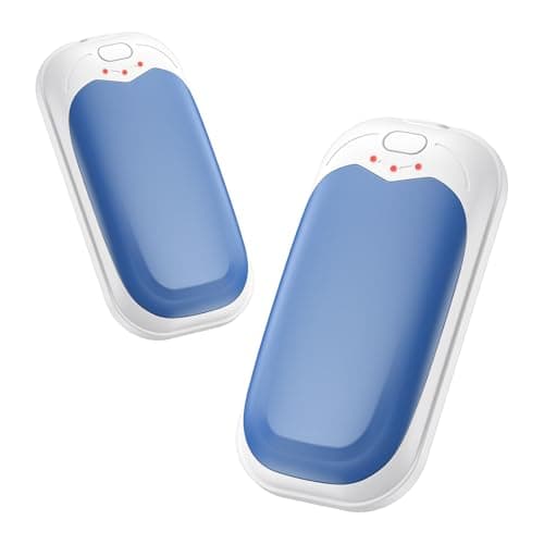 Wasuka Rechargeable Hand Warmers 2 Pack, Portable Electric Handwarmers with 3 Heat Settings, USB Hand Warmer, Reusable Pocket Heater for Golf, Camping, Outdoor, Winter Gifts for Men Women (Blue)