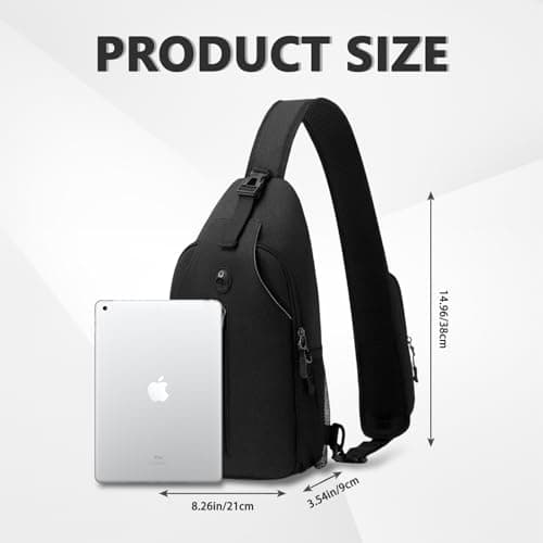 Aucuu Sling Bag Crossbody Backpack, Men's Chest Bag, Sling Backpack, Shoulder Cross Body Bag with Earphone Hole, Hiking Casual Daypack for Women Men Cycling Camping Travel — view 2