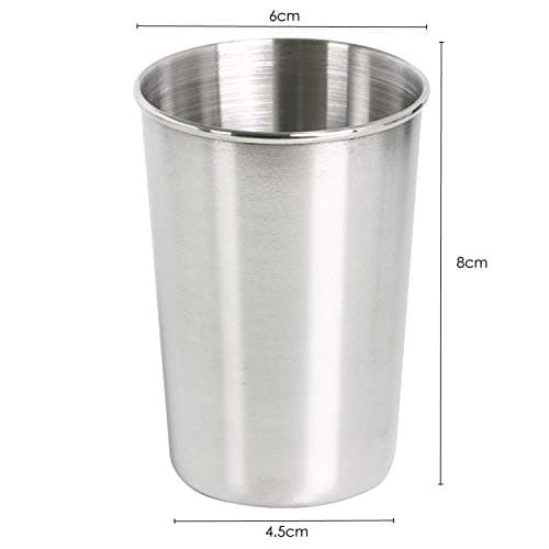 TRIXES 4 Pcs 175ml Compact Travel Stainless Steel Tumbler Glasses with PU Leather Pouch - Camping Travel Cup Mug Coffee Tea Drinking Portable Cups — view 6