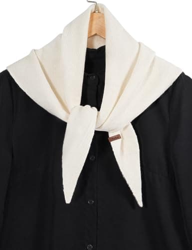 Vijamiy Wool Blend Triangle Scarf for Women, One Size, White — view 2