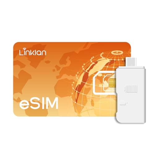 eSIM Card with USB-C Reader Bundle,Unlimited Rewrites & Network Switching, 180+ Countries Global Travel, Compatible with Unlocked iOS/Android/Router/Windows/macOS,1.4M Storage