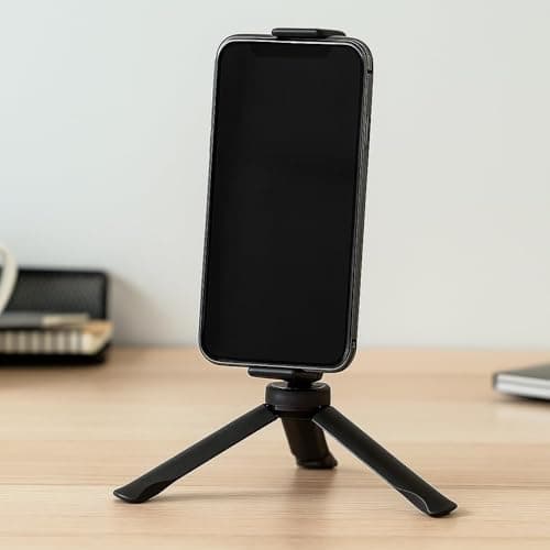 Tabanzhe Mini Tripod Desktop Tripod Stand for Pocket 3 & 2 Camera Portable Small Tabletop Mount with 1/4" Screw Hole for Selfie Stick DLSR Digital Cameras,Black — view 3