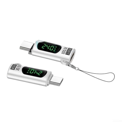 Portable USB C Voltage Monitor for Travel Laptop(White)