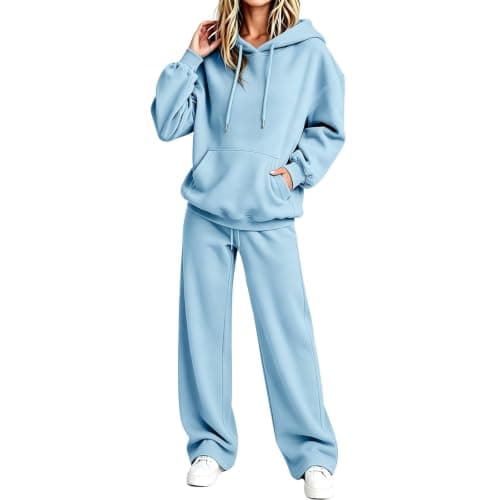 Tracksuit Womens Full Set Pullover Hoodie Wide Leg Trousers 2 Piece Outfits — view 2