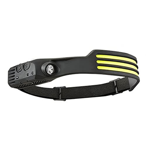 ANTUK Head Torch Rechargeable, 230° Wide Beam LED Headlamp with Motion Sensor, 2 Modes, Waterproof Lightweight Headlight for Running/Camping/Hiking/Fishing (1, 3 Front Led Lichtleiste)