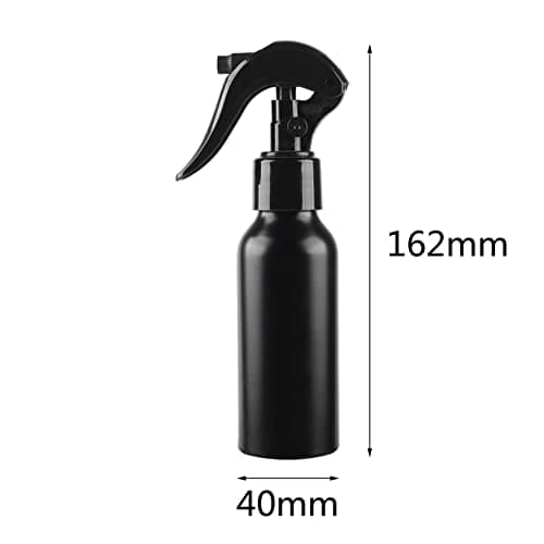 ZEOABSY Pack of 3 Empty 100ml Black Refillable Spray Bottles, 100 ml Aluminum Misting Bottles Black Trigger Sprayer for Cleaning, Gardening, Travel Beauty, Barber Shop Essential + 1 x Funnel — view 2