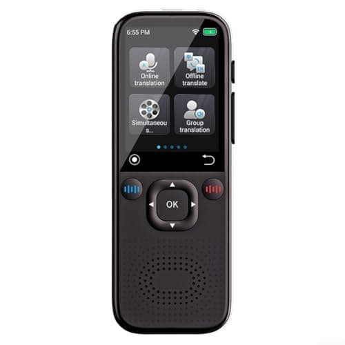 snowchecking Large Screen Smart Voice Translator Offering Real-time Multi-language And Offline Capabilities For Seamless Global Travel For Companion Black